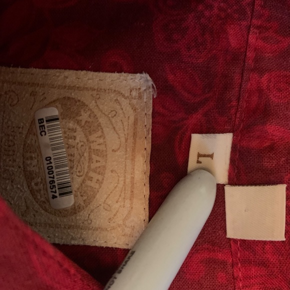 Western Dress Shirt Large red banded collar - Picture 4 of 12